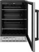 ZLINE Autograph Edition Monument 24" Stainless Steel Freestanding Beverage Fridge with Matte Black Accents-1