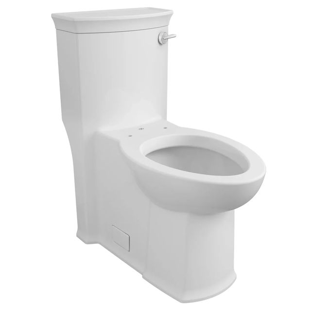 DXV Wyatt® Canvas White One-Piece Chair Height Right-Hand Trip Lever Elongated Toilet with Seat-1