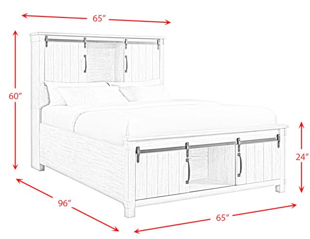 Elements International Scott 4-Piece Walnut Queen Platform Bedroom Set-1