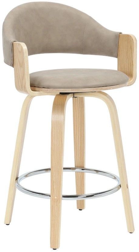 Armen Living Daxton Oak/Vintage Taupe Counter Stool-0