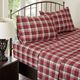 Olliix by Woolrich Red Plaid King Flannel Cotton Sheet Set-4