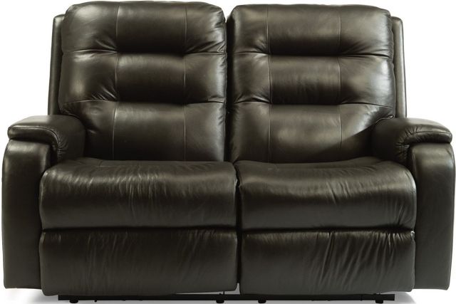 Flexsteel® Arlo Black Power Reclining Loveseat with Power Headrests and Lumbar-0