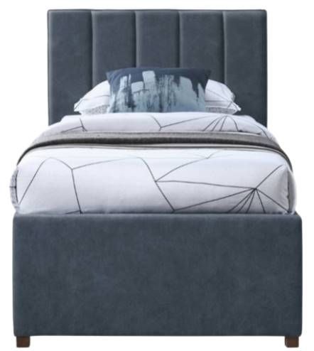 Meridian Furniture Hudson Navy Twin Upholstered Trundle Bed-1