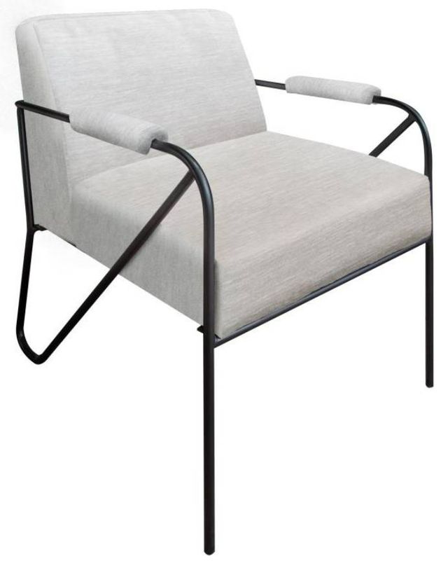 International Furniture Direct Lotus Oyster/Matte Black Accent Chair-0