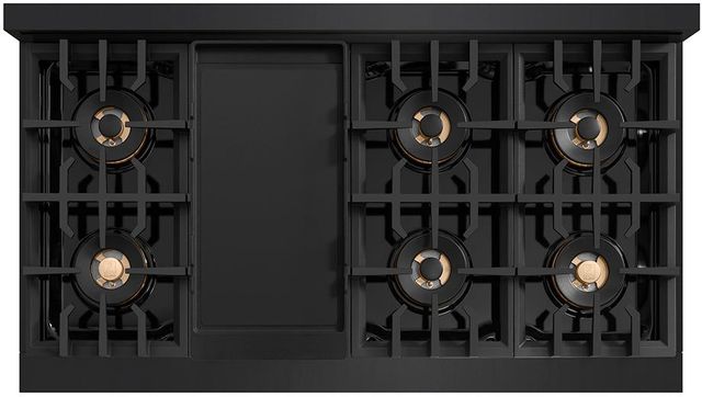 ZLINE Classic Autograph Edition 48" Black Stainless Steel Gas Rangetop with Champagne Bronze Accents-2
