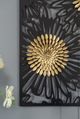 A & B Home Florentine Black/Gold Rectangular Flower Bloom Wall Decor-5