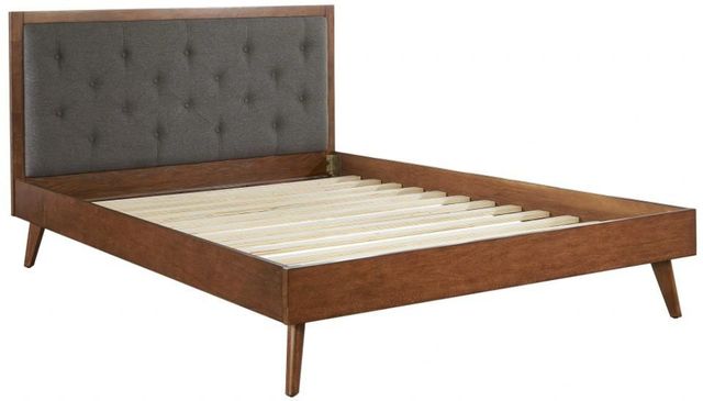 Linon Kit Gray/Walnut Queen Panel Bed -0