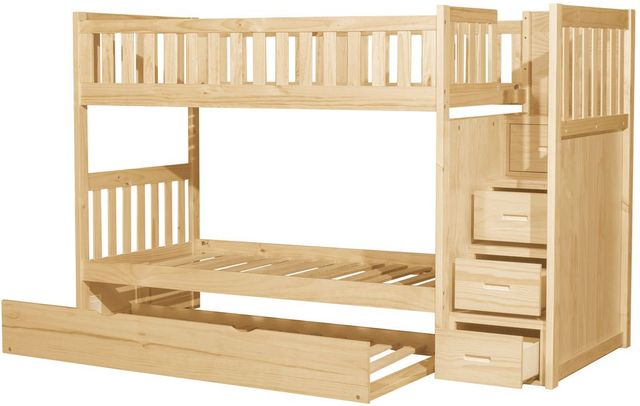 Homelegance® Bartly Natural Youth Twin/Twin Step Bunk Bed with Twin Trundle-2