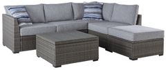 Signature Design by Ashley® Petal Road 4-Piece Gray Aluminum/Fabric Outdoor Conversation Set