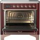 Ilve® Majestic III 36" Burgundy Pro Style Induction Range with Solid Door and Copper Trim-1