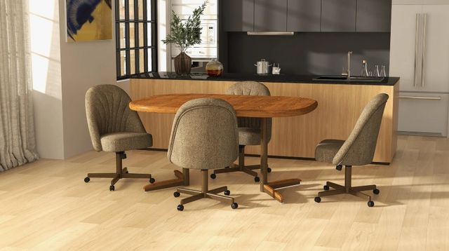 Chromcraft Customizable Landry Swivel Tilt Caster Casual Dining Chair-1