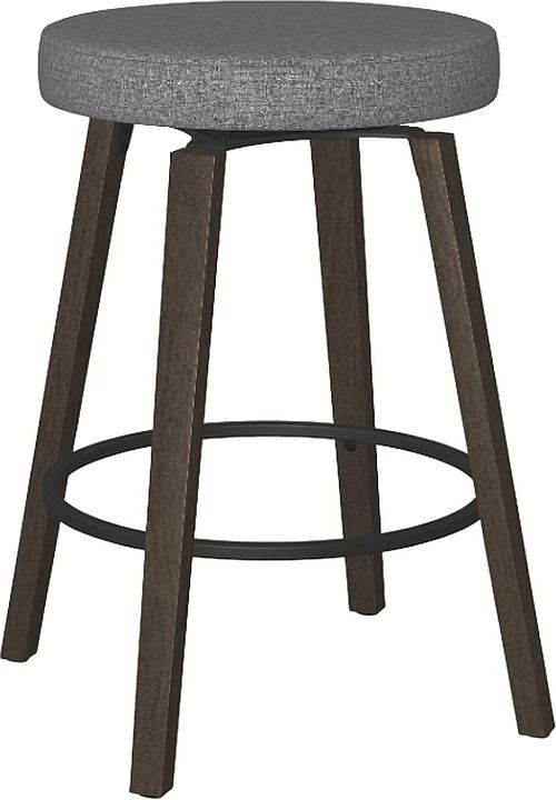 Amisco Customizable Walden Swivel Counter Stool with Upholstered Seat, Solid Wood Legs and Metal Footrest-0