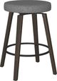 Amisco Customizable Walden Swivel Counter Stool with Upholstered Seat, Solid Wood Legs and Metal Footrest-0