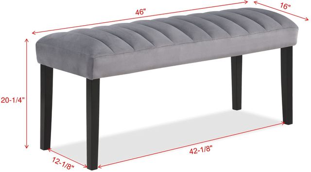 Crown Mark Pascal Black/Gray Dining Bench-2