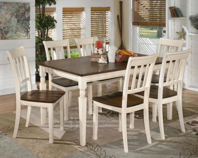 Signature Design by Ashley® Whitesburg 7-Piece Brown/Cottage White Dining Table Set-3