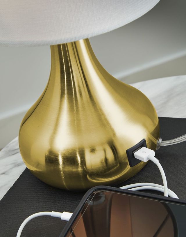 Signature Design by Ashley® Camdale 2-Piece Brass Table Lamp Set-2