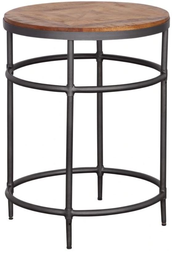 Coast2Coast Home™ Trooper Natural End Table with Black Base-0