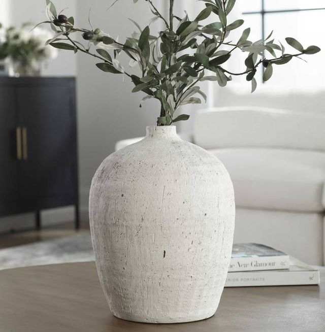 Uttermost® Floreana White Medium Vase-1