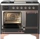 Ilve® Majestic III 40" Graphite Matte Pro Style Dual Fuel Liquid Propane Range with Solid Door and Copper Trim-2