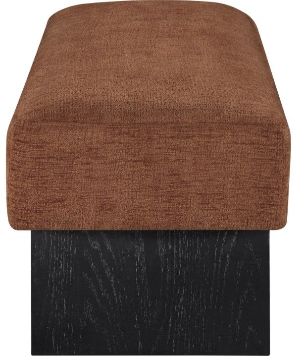 Meridian Furniture Alora Cognac/Black Upholstered Bench-2