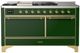 Ilve® Majestic III 60" Emerald Green Pro Style Dual Fuel Liquid Propane Range with Solid Door and Brass Trim-0