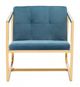 Zuo® Alt Blue and Gold Arm Chair-1