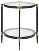 Uttermost® Chadid Glass Top Side Table with Black Frame and Gold Accents-4