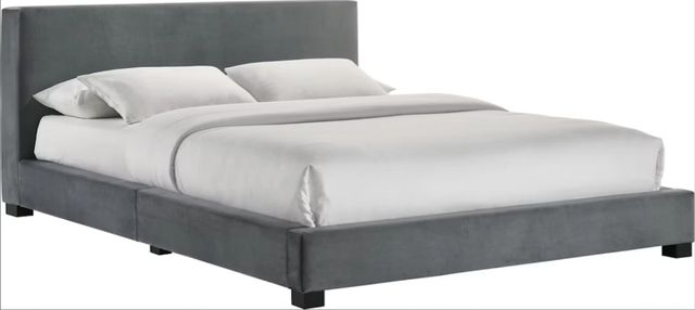Elements International Brookhaven Gray Full Upholstered Panel Bed-0