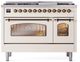Ilve® Nostalgie II Series 48" Antique White Pro Style Dual Fuel Range-0