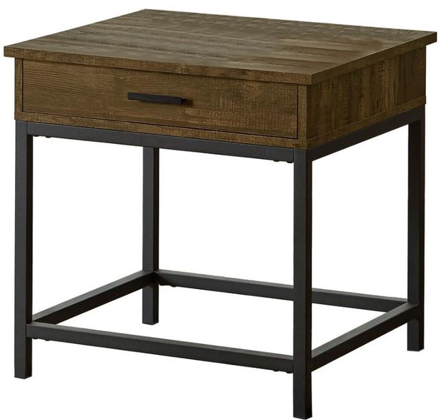 Coaster® Byers 3-Piece Brown Oak Occasional Table with Sandy Black Base Set-2
