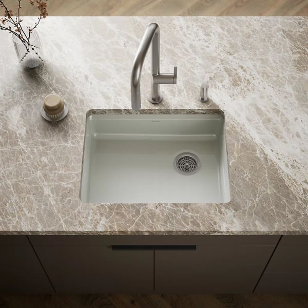 KOHLER® Riverby® Sea Salt 25" Undermount Single-Bowl Kitchen Sink-1