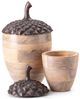 A & B Home Naleigh 2-Piece Brown Acorns Decorative Objects Set-1