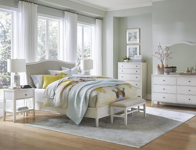aspenhome® Charlotte Pebble White California King Upholstered Panel Bed-3