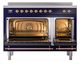 Ilve® Nostalgie II Noblesse 48'' Midnight Blue Pro Style Induction Range with Copper Trim-2