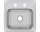 Elkay Celebrity® Brushed Satin 15" 2-Hole Single Bowl Drop-in Bar Sink with Center Drain-1