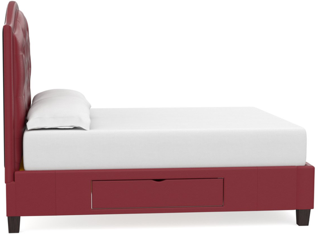Bassett® Furniture Custom Upholstered Beds Vienna Leather Arched Storage Bed-3