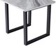 Mazin Furniture Leander White Sintered Stone End Table with Black Metal Legs-2