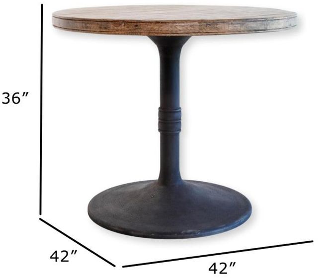 Nest Home Collections Sadie Antique Natural Round Counter Table with Iron Base-2