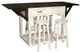 Million Dollar Rustic Brown/White Small Drop Leaf Island with 4 Stools-1