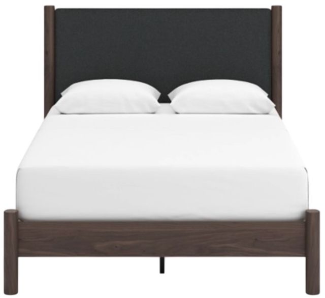 Signature Design by Ashley® Pamytta Brown Queen Upholstered Panel Platform Bed-2