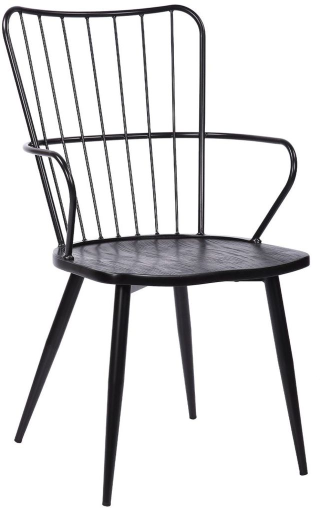 Armen Living Parisa Black Dining Arm Chair-0