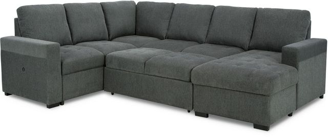 Signature Design by Ashley® Millcoe 3-Piece Gray Right-Arm Facing Sofa Sectional and Chaise with Pop Up Bed-0