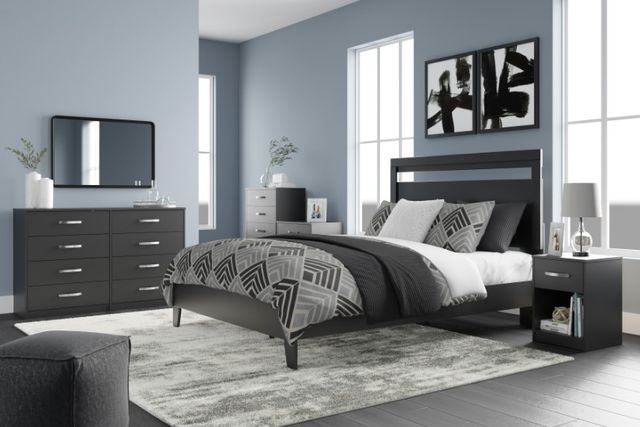 Signature Design by Ashley® Finch 4-Piece Black/Brown Queen Panel Bed Set-4