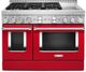 KitchenAid® 48" Passion Red Smart Pro Style Gas Range with Griddle-0