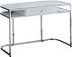 Monarch Specialties Inc. 48"L Glossy White and Chrome Metal Computer Desk-0