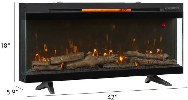 ClassicFlame® 42” Black Wall Mounted Electric Fireplace-2