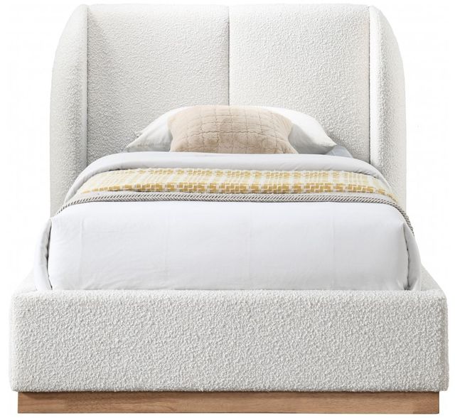 Meridian Furniture Jardin Cream Twin Upholstered Panel Bed-1