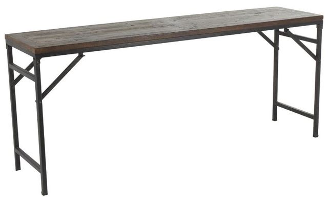 Deco Marche Dark Brown Console Table with Black Base-0
