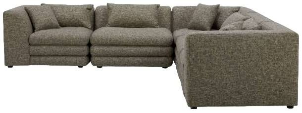 Moe's Home Collection Lowtide Classic 5-Piece Stone Tweed L-Shaped Modular Sectional-1