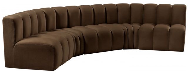 Meridian Furniture Arc 5-Piece Brown Velvet Sectional-0